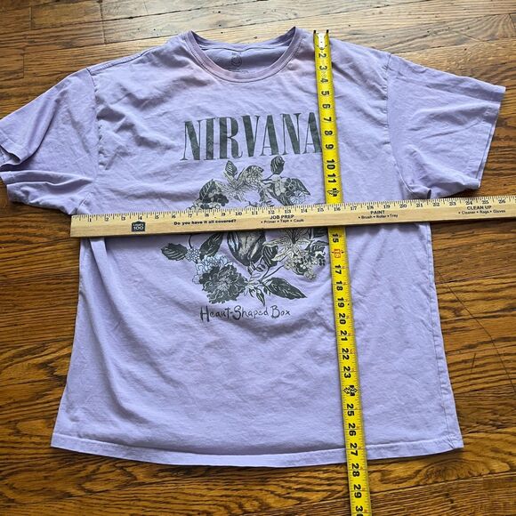 Nirvana Heart-Shaped Box Band T-Shirt XL Purple Cotton Graphic Tee Y2K Grunge - Picture 4 of 7